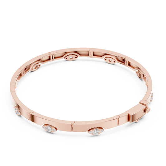 Round Cut Lab Grown Diamond Vintage Classic Ethical Bangle Bracelet - HIGHCARAT DIAMONDS