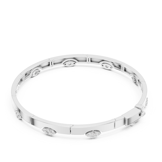 Round Cut Lab Grown Diamond Vintage Classic Ethical Bangle Bracelet - HIGHCARAT DIAMONDS