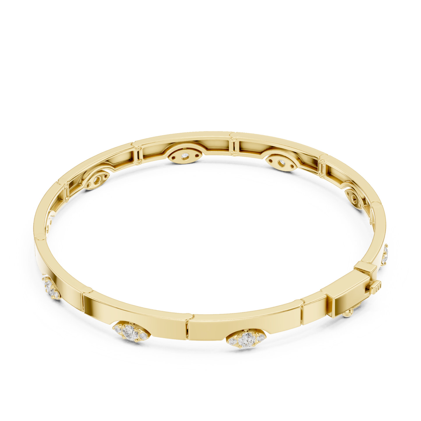 Round Cut Lab Grown Diamond Vintage Classic Ethical Bangle Bracelet - HIGHCARAT DIAMONDS