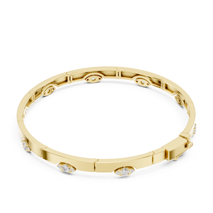 Round Cut Lab Grown Diamond Vintage Classic Ethical Bangle Bracelet - HIGHCARAT DIAMONDS