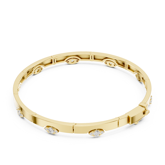 Round Cut Lab Grown Diamond Vintage Classic Ethical Bangle Bracelet - HIGHCARAT DIAMONDS