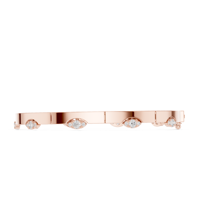 Round Cut Lab Grown Diamond Vintage Classic Ethical Bangle Bracelet - HIGHCARAT DIAMONDS