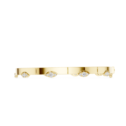 Round Cut Lab Grown Diamond Vintage Classic Ethical Bangle Bracelet - HIGHCARAT DIAMONDS
