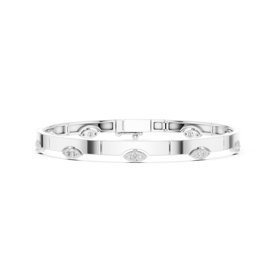 Round Cut Lab Grown Diamond Vintage Classic Ethical Bangle Bracelet - HIGHCARAT DIAMONDS