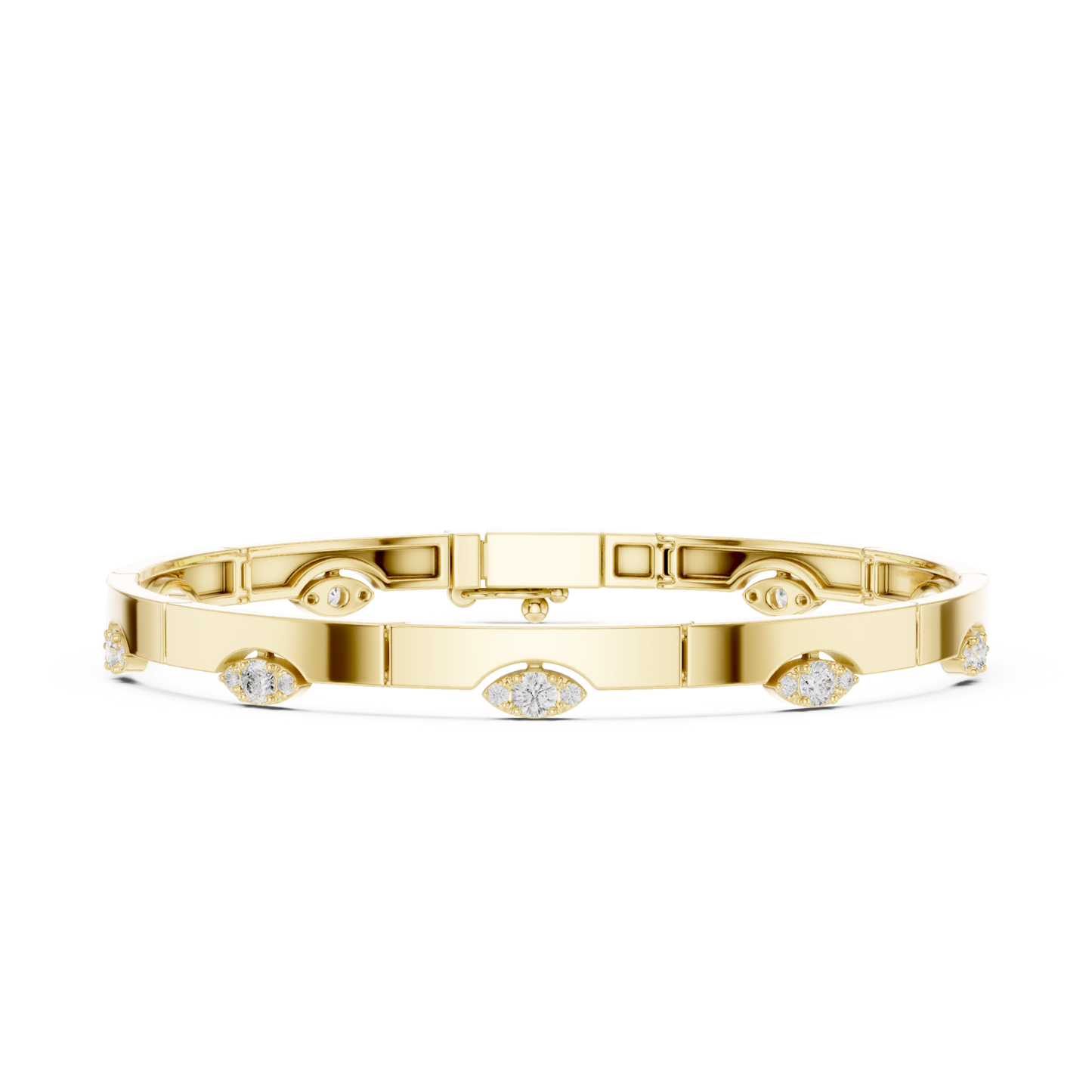 Round Cut Lab Grown Diamond Vintage Classic Ethical Bangle Bracelet - HIGHCARAT DIAMONDS