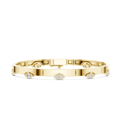 Round Cut Lab Grown Diamond Vintage Classic Ethical Bangle Bracelet - HIGHCARAT DIAMONDS