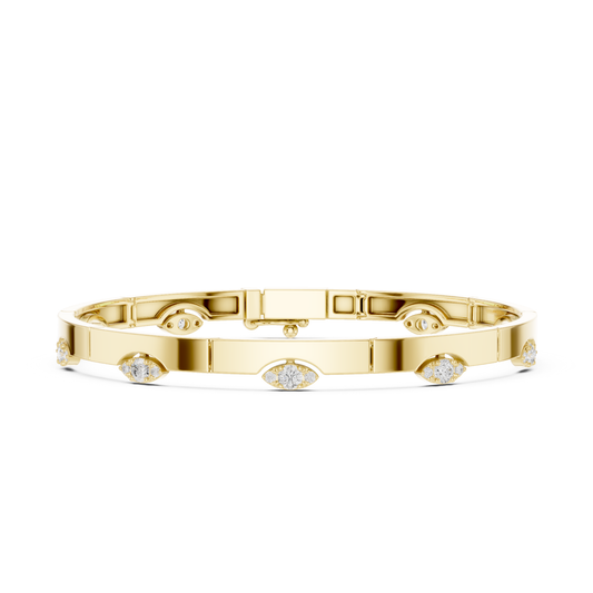 Round Cut Lab Grown Diamond Vintage Classic Ethical Bangle Bracelet - HIGHCARAT DIAMONDS