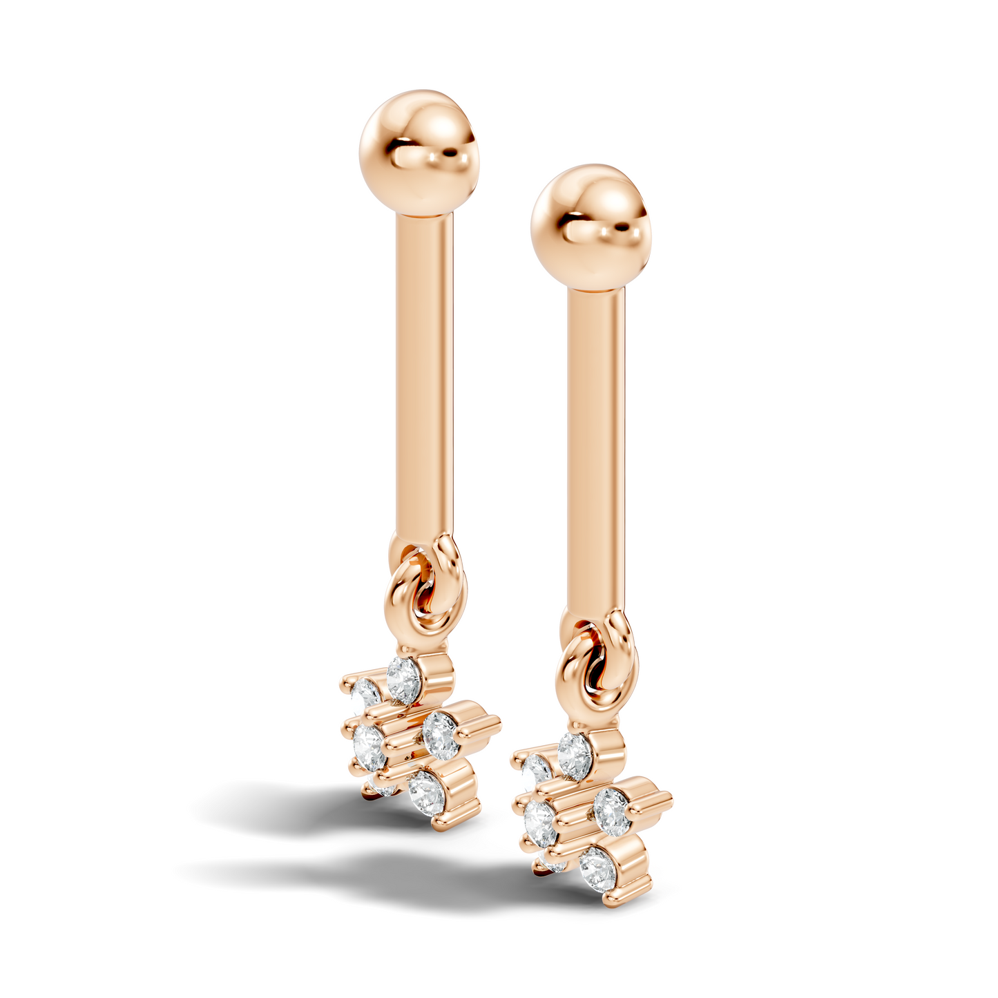 Round Shape Lab Grown & Natural Diamond 10k Solid Gold Very Classic shiny Earrings For Her - HIGHCARAT DIAMONDS
