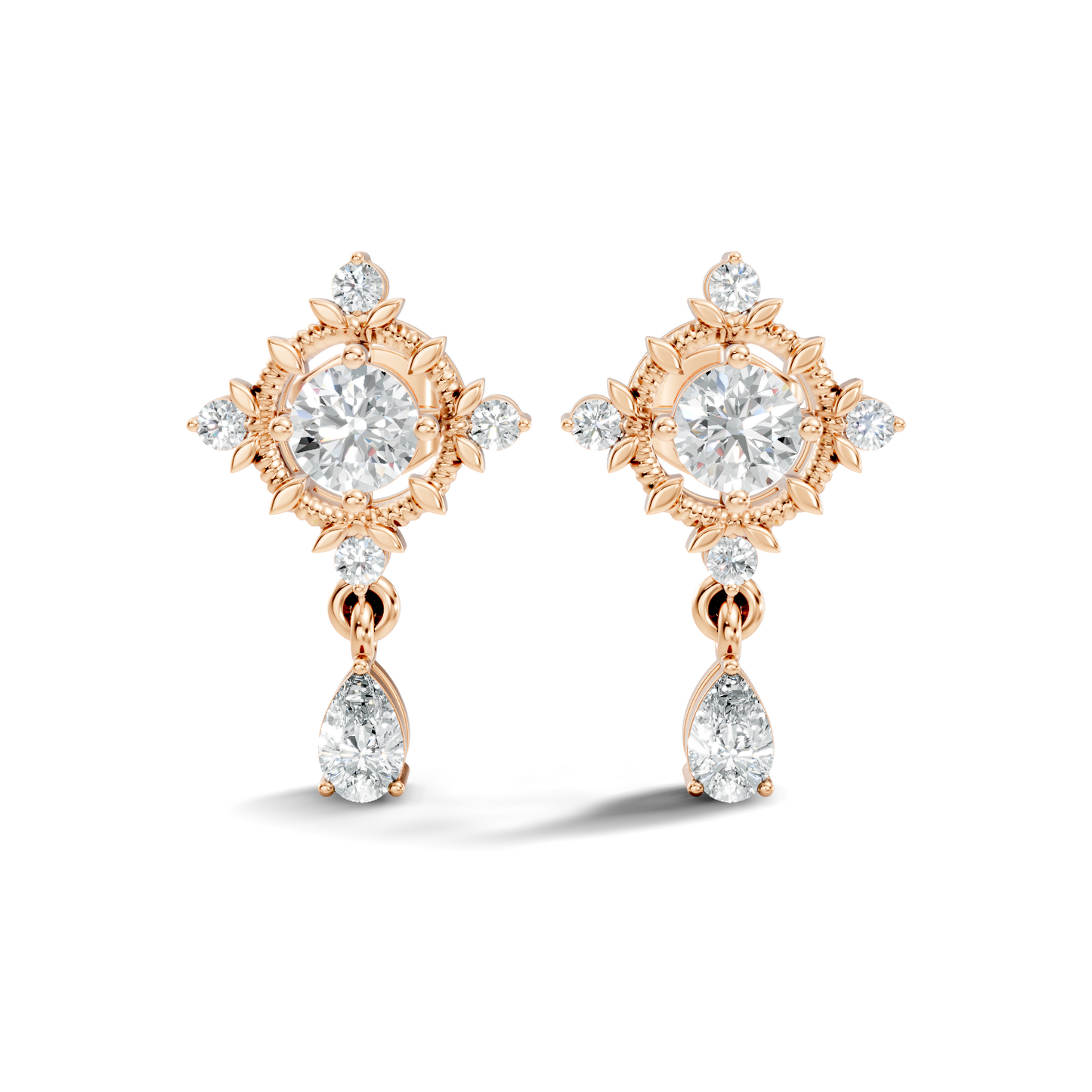 Natural & Lab Grown Round And Pear Shape Diamond For Classic Vintage Sparkling Diamond Earrings - HIGHCARAT DIAMONDS