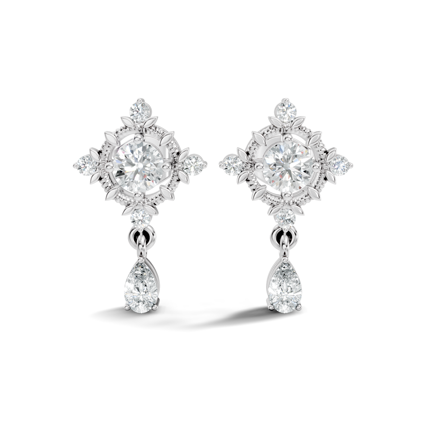 Natural & Lab Grown Round And Pear Shape Diamond For Classic Vintage Sparkling Diamond Earrings - HIGHCARAT DIAMONDS