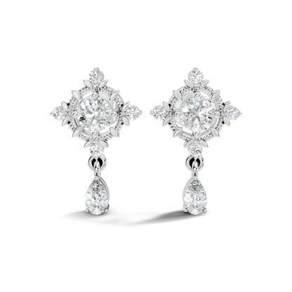 Natural & Lab Grown Round And Pear Shape Diamond For Classic Vintage Sparkling Diamond Earrings - HIGHCARAT DIAMONDS