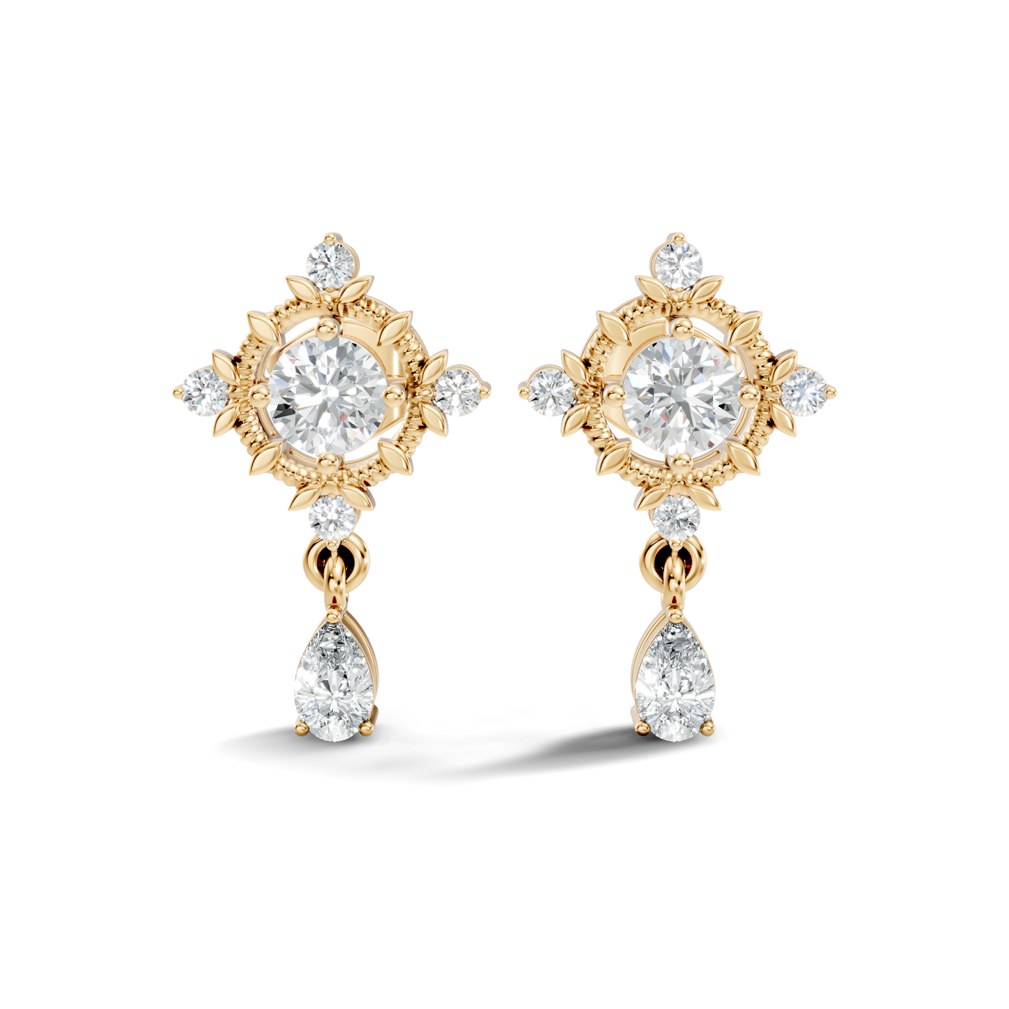 Natural & Lab Grown Round And Pear Shape Diamond For Classic Vintage Sparkling Diamond Earrings - HIGHCARAT DIAMONDS