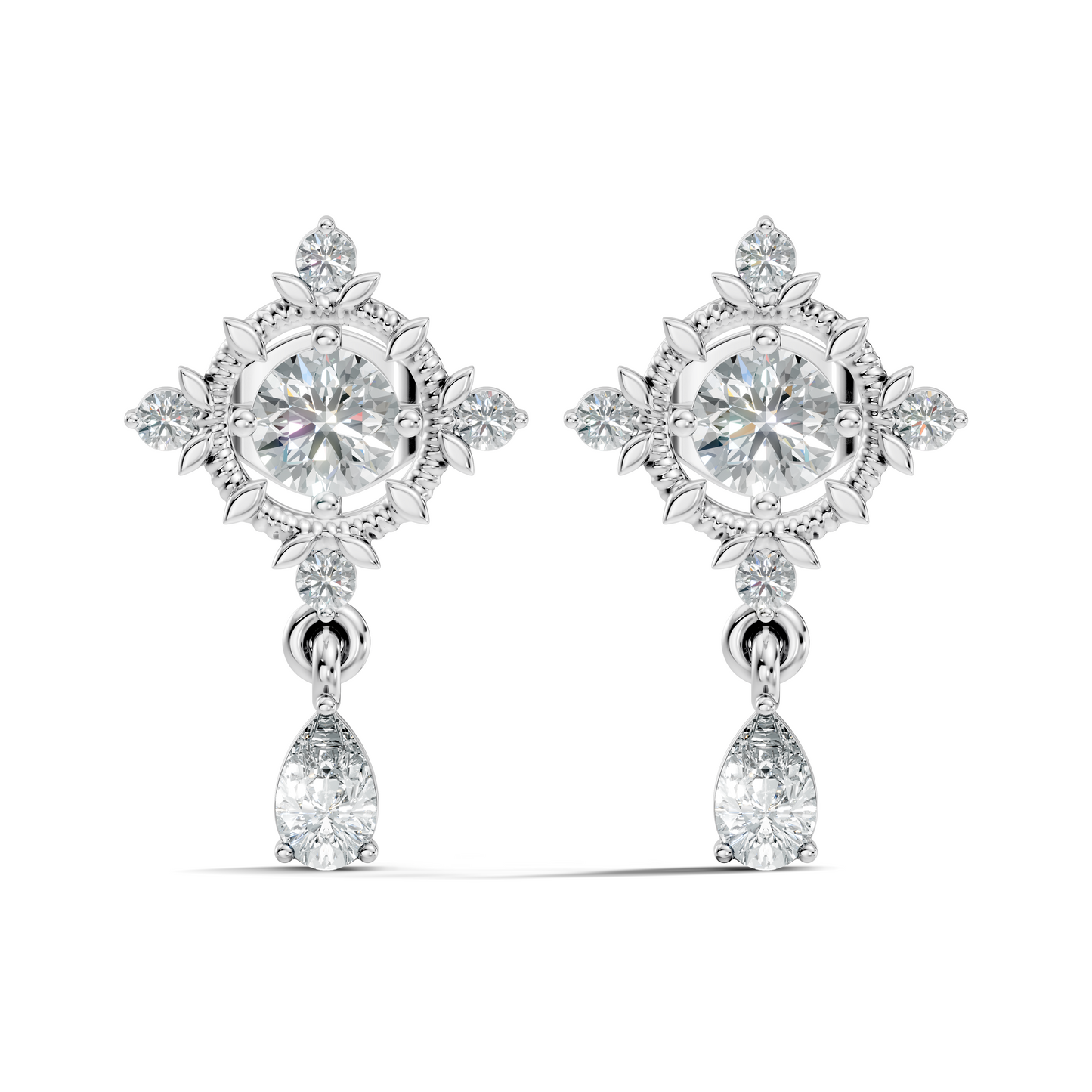 Natural & Lab Grown Round And Pear Shape Diamond For Classic Vintage Sparkling Diamond Earrings - HIGHCARAT DIAMONDS