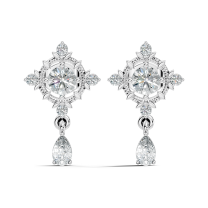 Natural & Lab Grown Round And Pear Shape Diamond For Classic Vintage Sparkling Diamond Earrings - HIGHCARAT DIAMONDS