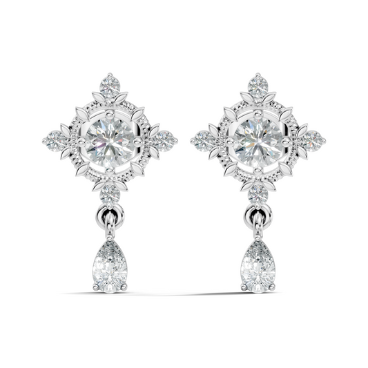 Natural & Lab Grown Round And Pear Shape Diamond For Classic Vintage Sparkling Diamond Earrings - HIGHCARAT DIAMONDS