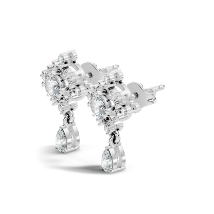 Natural & Lab Grown Round And Pear Shape Diamond For Classic Vintage Sparkling Diamond Earrings - HIGHCARAT DIAMONDS