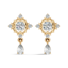 Natural & Lab Grown Round And Pear Shape Diamond For Classic Vintage Sparkling Diamond Earrings - HIGHCARAT DIAMONDS
