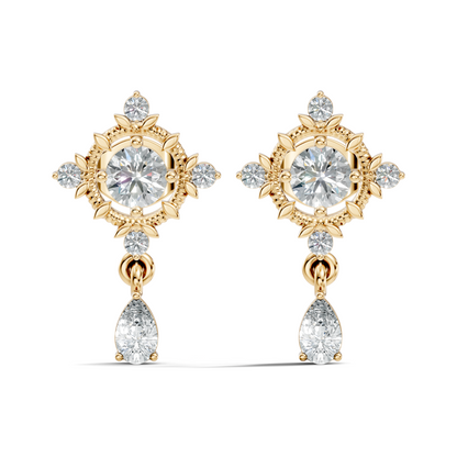 Natural & Lab Grown Round And Pear Shape Diamond For Classic Vintage Sparkling Diamond Earrings - HIGHCARAT DIAMONDS