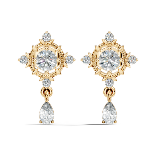 Natural & Lab Grown Round And Pear Shape Diamond For Classic Vintage Sparkling Diamond Earrings - HIGHCARAT DIAMONDS