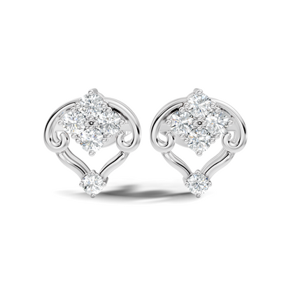 10k Solid Rose Gold Round Shape lab Grown & Natural Diamond Unique Every Wear Diamond Earrings - HIGHCARAT DIAMONDS