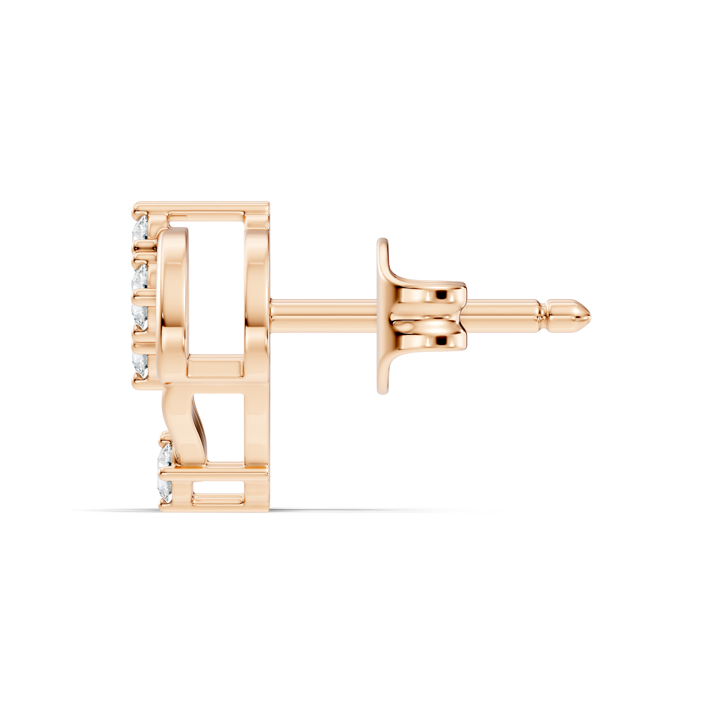 10k Solid Rose Gold Round Shape lab Grown & Natural Diamond Unique Every Wear Diamond Earrings - HIGHCARAT DIAMONDS