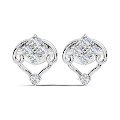 10k Solid Rose Gold Round Shape lab Grown & Natural Diamond Unique Every Wear Diamond Earrings - HIGHCARAT DIAMONDS