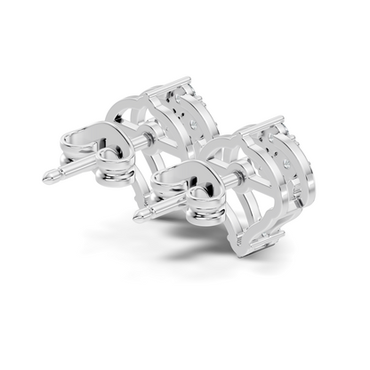 10k Solid Rose Gold Round Shape lab Grown & Natural Diamond Unique Every Wear Diamond Earrings - HIGHCARAT DIAMONDS