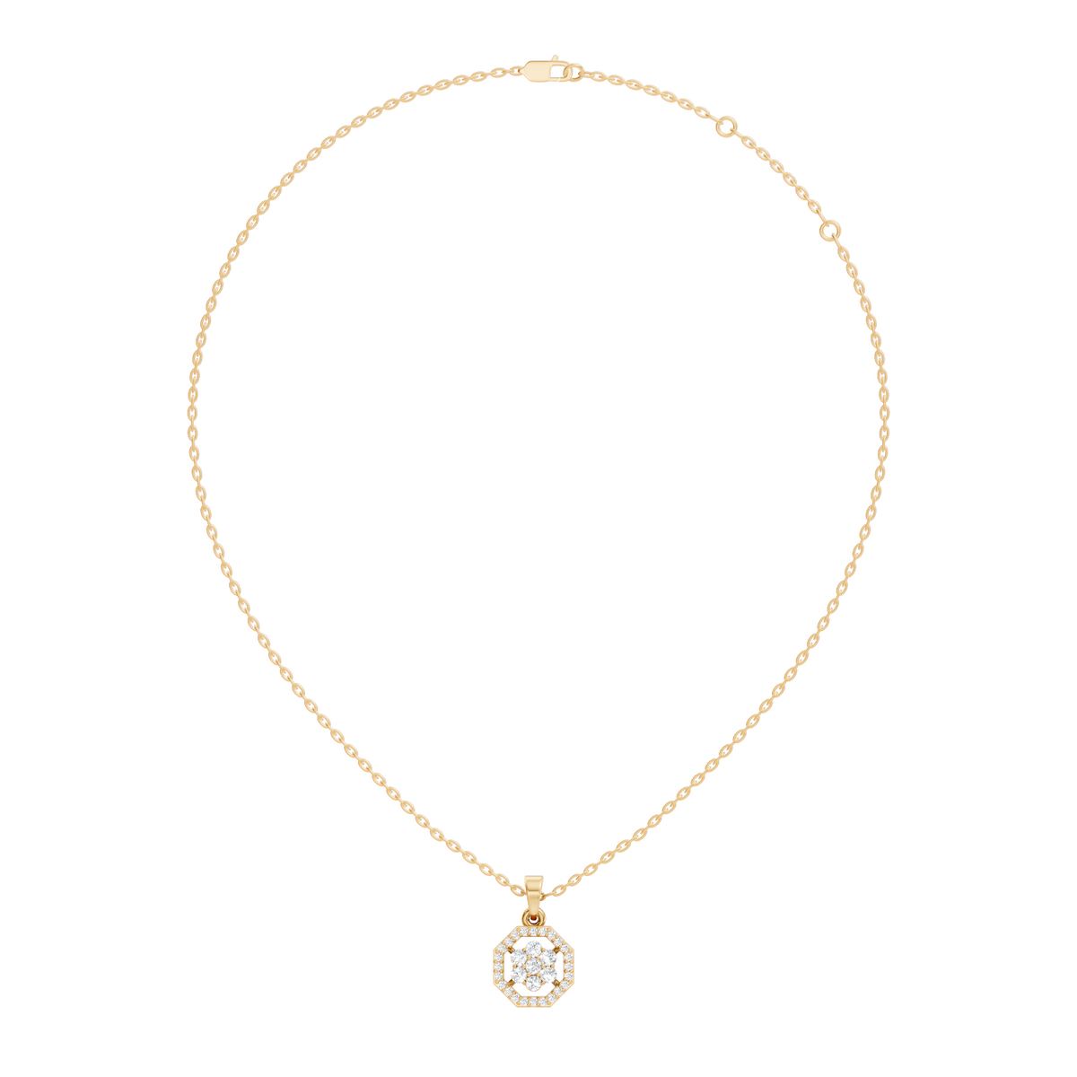 Elegant Round Cut Diamond Pendant In 14K Gold Affordable Gift for Women - HIGHCARAT DIAMONDS