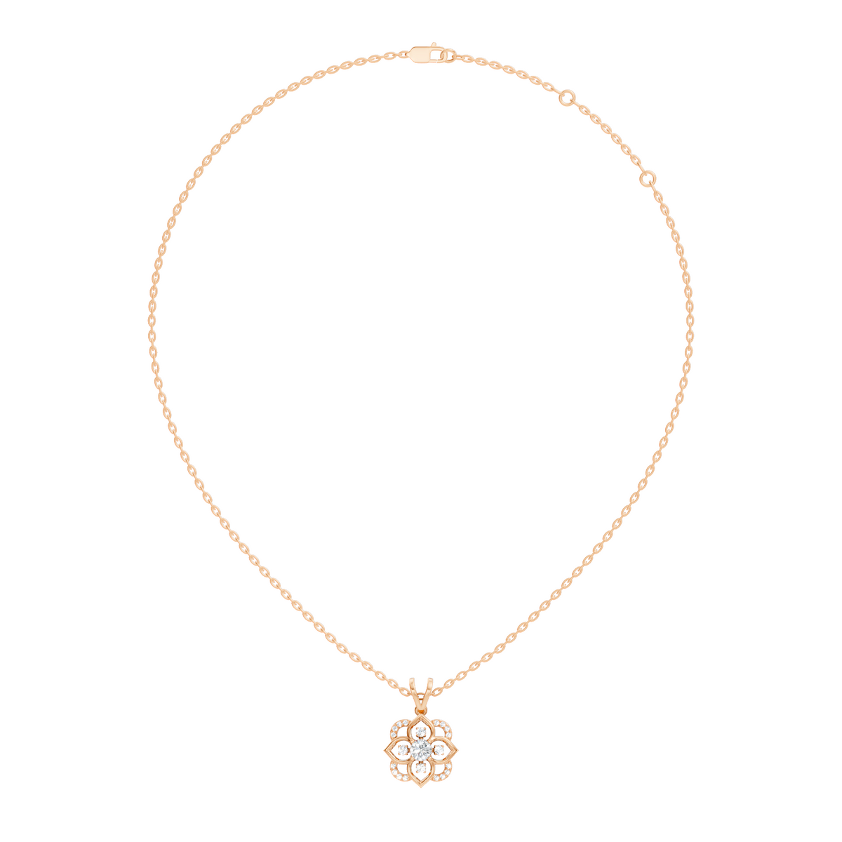 Round Diamond Necklace pendant In 18K Solid Gold Perfect Gift For Anniversary - HIGHCARAT DIAMONDS