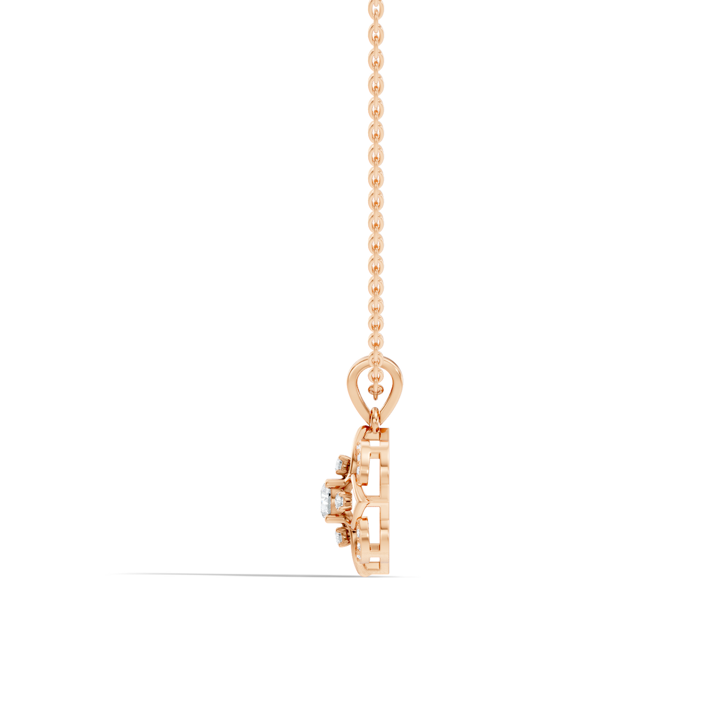 Round Diamond Necklace pendant In 18K Solid Gold Perfect Gift For Anniversary - HIGHCARAT DIAMONDS