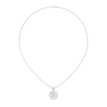 Round Diamond Necklace pendant In 18K Solid Gold Perfect Gift For Anniversary - HIGHCARAT DIAMONDS