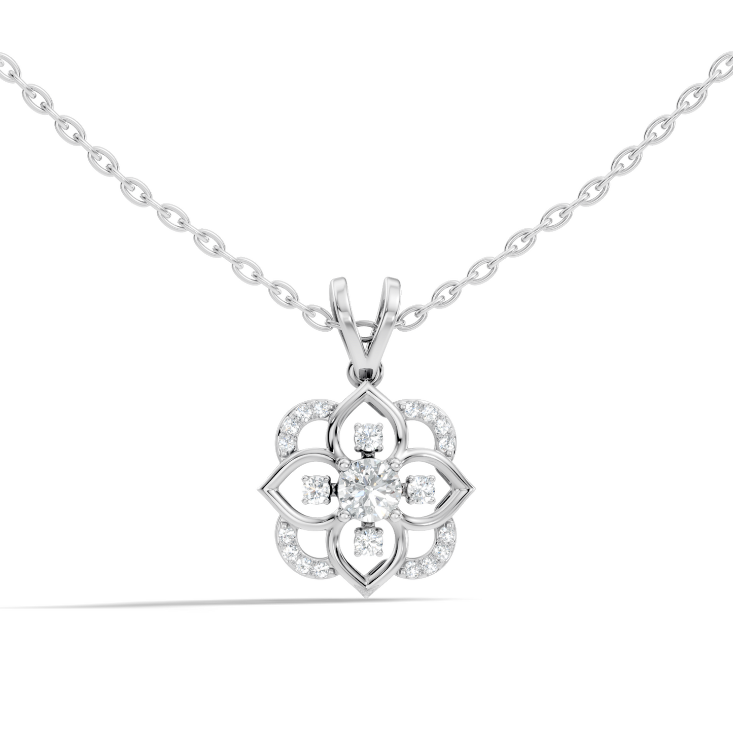 Round Diamond Necklace pendant In 18K Solid Gold Perfect Gift For Anniversary - HIGHCARAT DIAMONDS