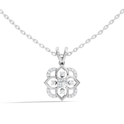 Round Diamond Necklace pendant In 18K Solid Gold Perfect Gift For Anniversary - HIGHCARAT DIAMONDS