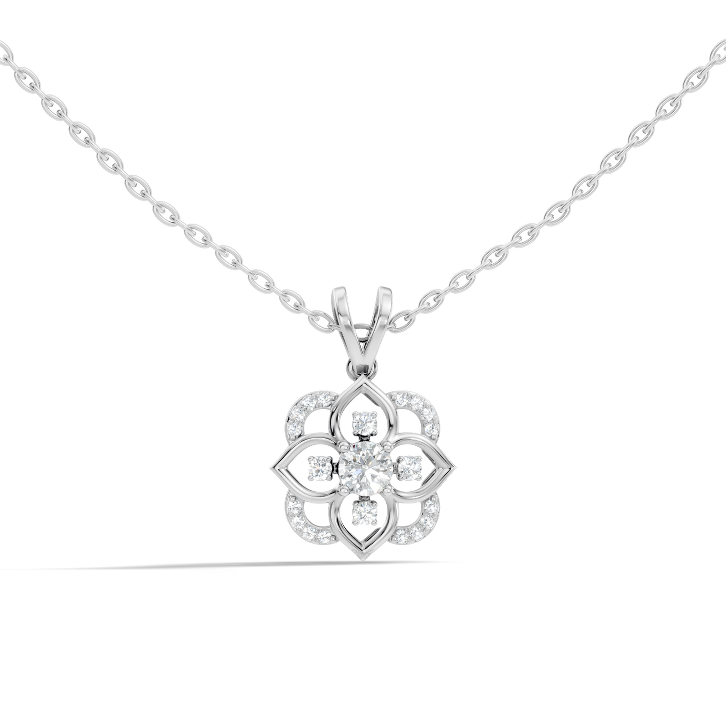 Round Diamond Necklace pendant In 18K Solid Gold Perfect Gift For Anniversary - HIGHCARAT DIAMONDS