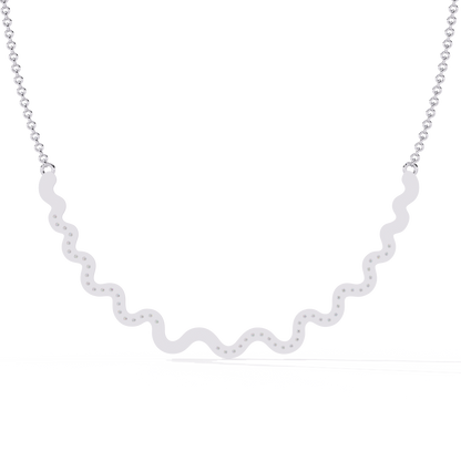 High jewelry wave necklace with brilliant round diamonds