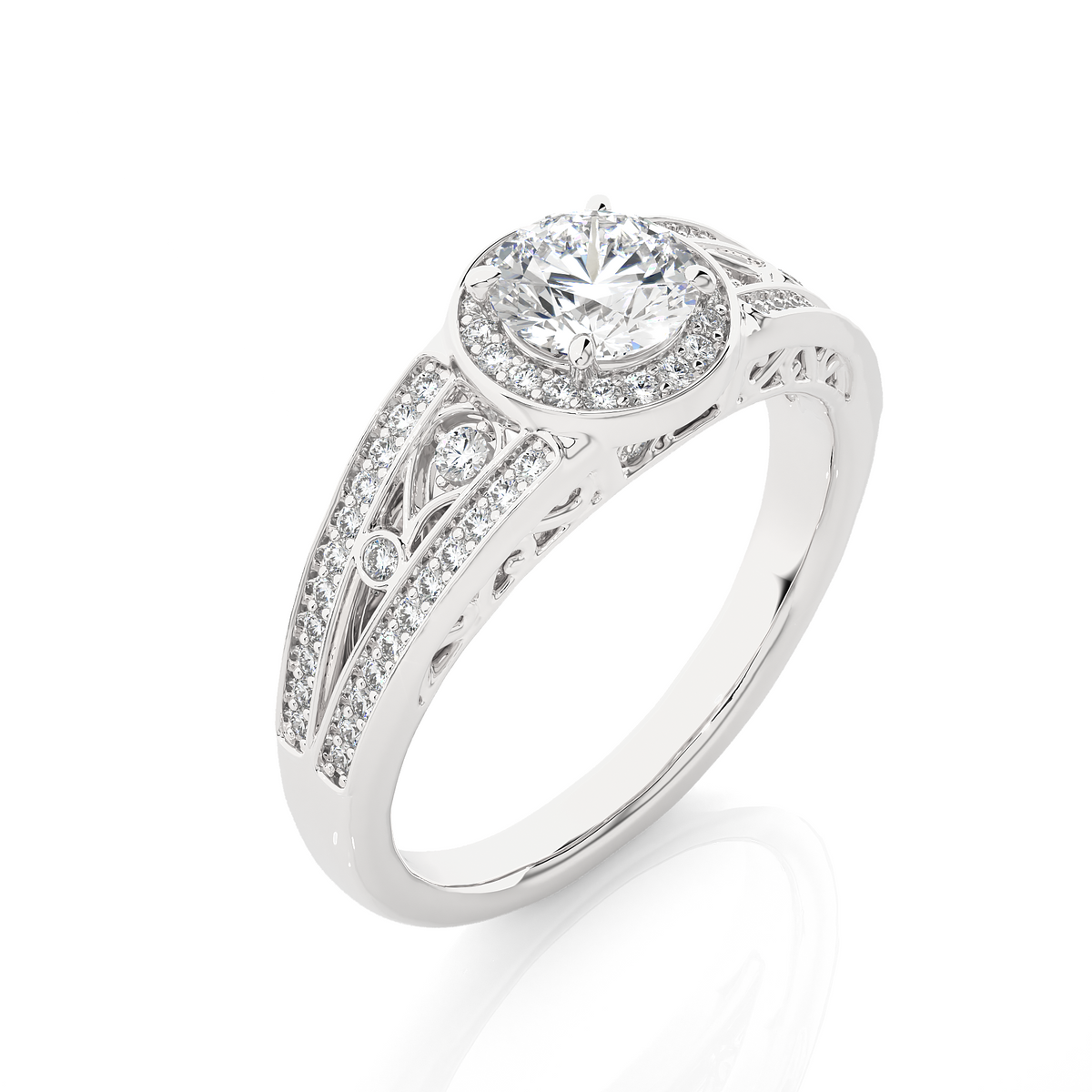 Round Cut  Lab Grown Diamond Wedding Ring for Her, 14k-18k Solid Gold Options Available and  Wear Everyday Basis - HIGHCARAT DIAMONDS