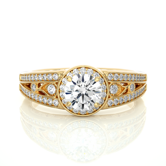 Round Cut  Lab Grown Diamond Wedding Ring for Her, 14k-18k Solid Gold Options Available and  Wear Everyday Basis - HIGHCARAT DIAMONDS