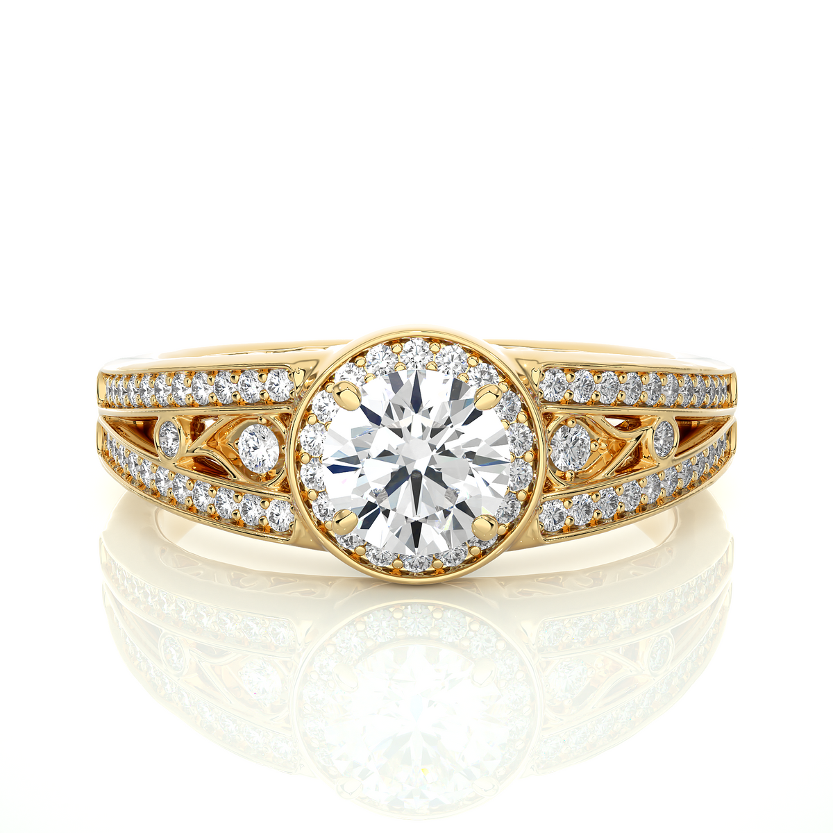 Round Cut  Lab Grown Diamond Wedding Ring for Her, 14k-18k Solid Gold Options Available and  Wear Everyday Basis - HIGHCARAT DIAMONDS