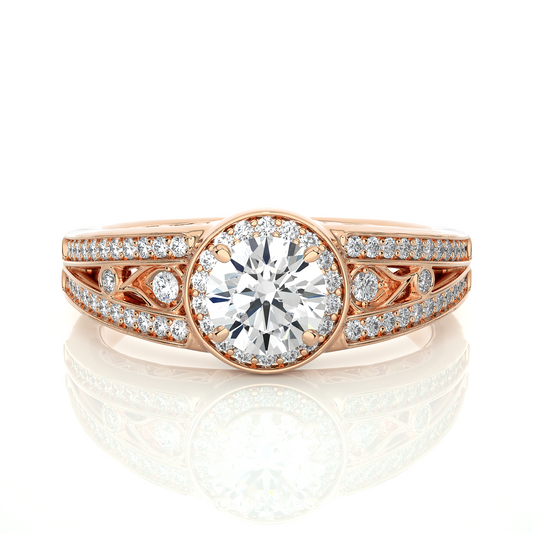 Round Cut  Lab Grown Diamond Wedding Ring for Her, 14k-18k Solid Gold Options Available and  Wear Everyday Basis - HIGHCARAT DIAMONDS