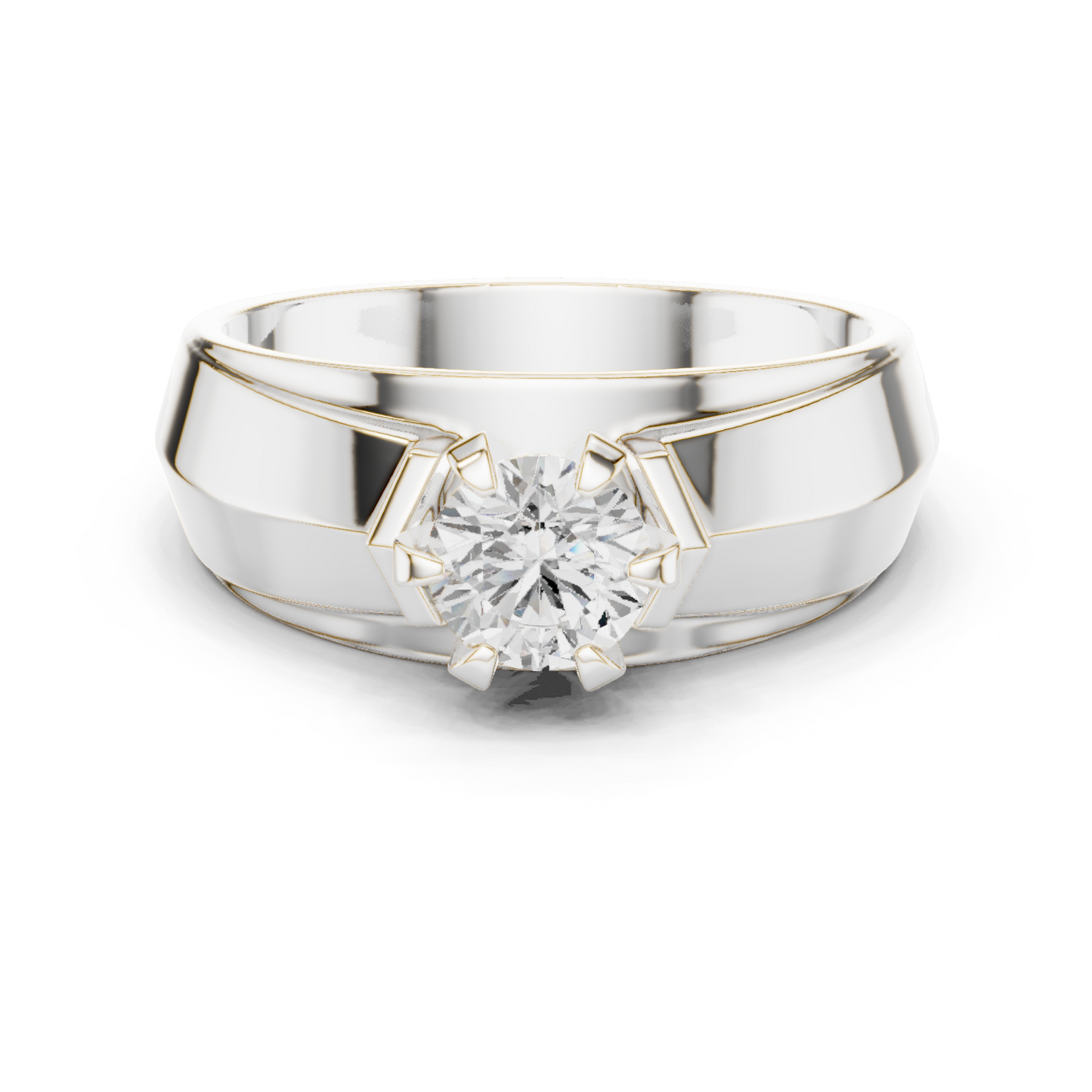Lab Grown Round Shape Diamond For Men Diamond Ring - HIGHCARAT DIAMONDS