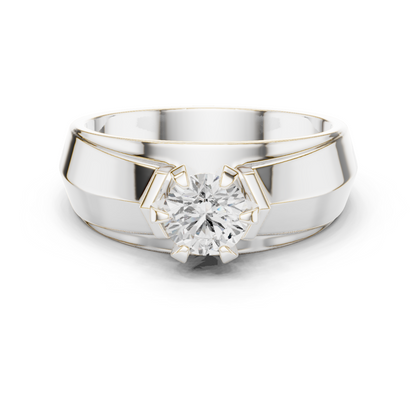 Lab Grown Round Shape Diamond For Men Diamond Ring - HIGHCARAT DIAMONDS