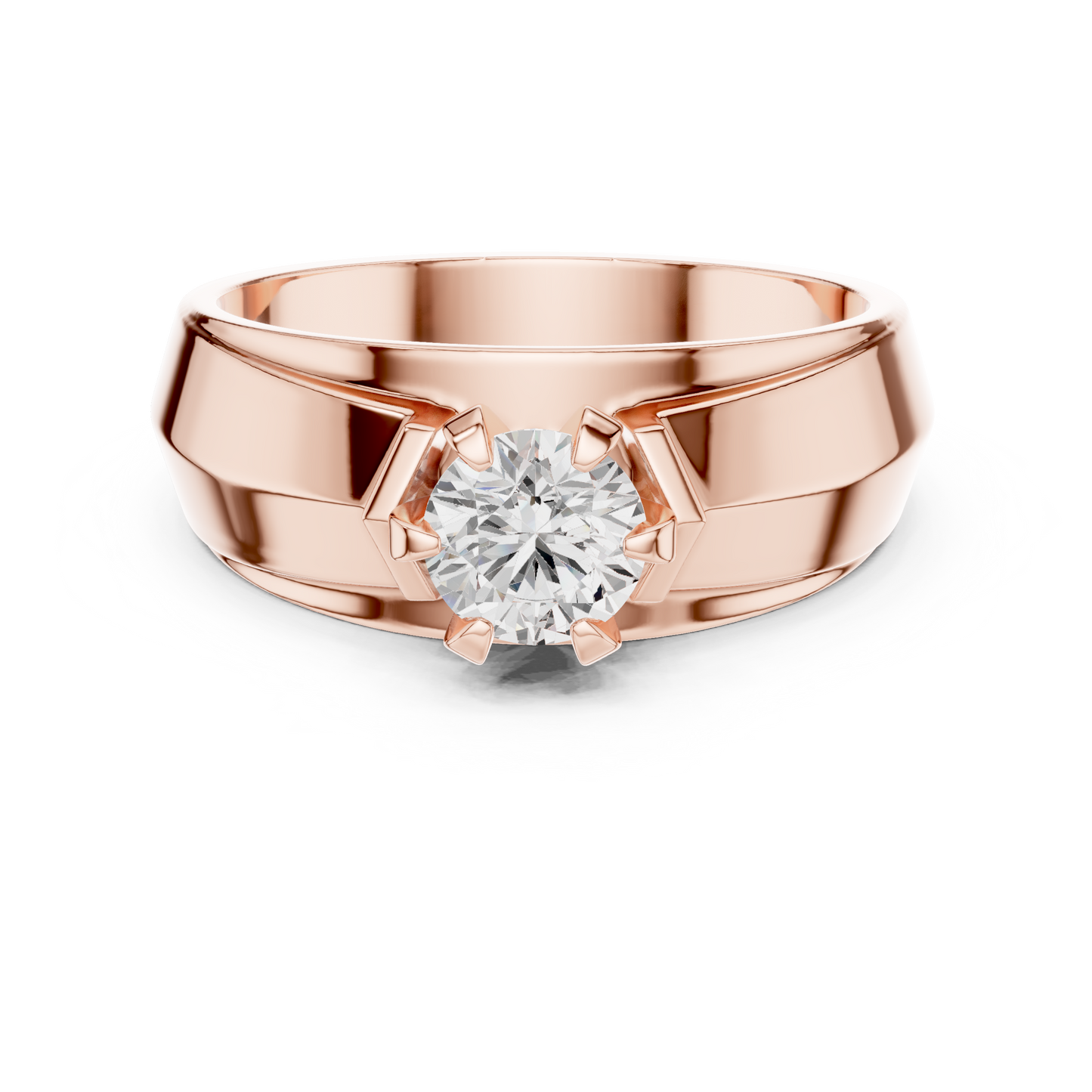Lab Grown Round Shape Diamond For Men Diamond Ring - HIGHCARAT DIAMONDS