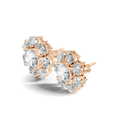 Oval Shape 8.44 CT Round Cut Diamond Delicate Classic Prong Set Dainty Stud Earring Gift for Women's - HIGHCARAT DIAMONDS