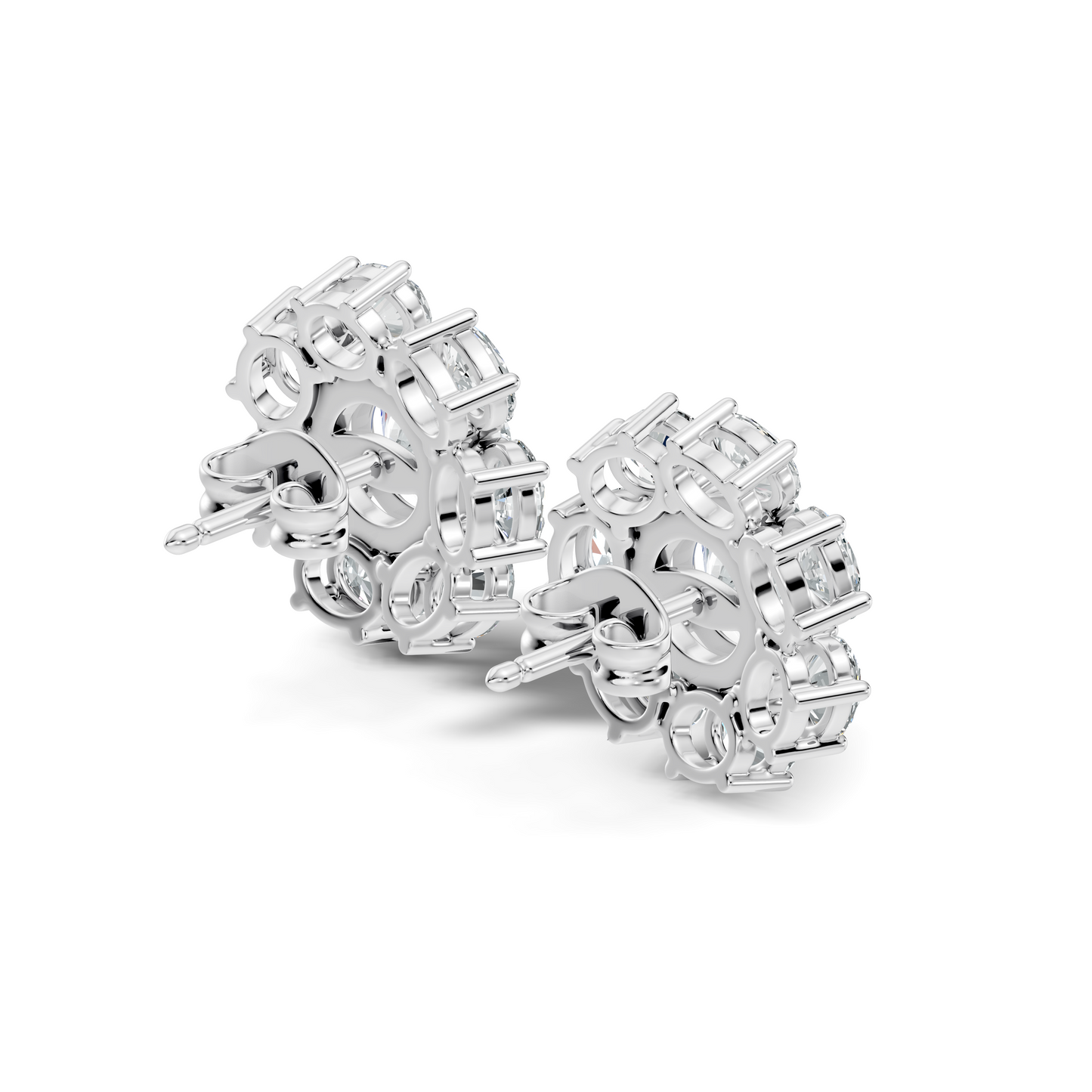 Oval Shape 8.44 CT Round Cut Diamond Delicate Classic Prong Set Dainty Stud Earring Gift for Women's - HIGHCARAT DIAMONDS