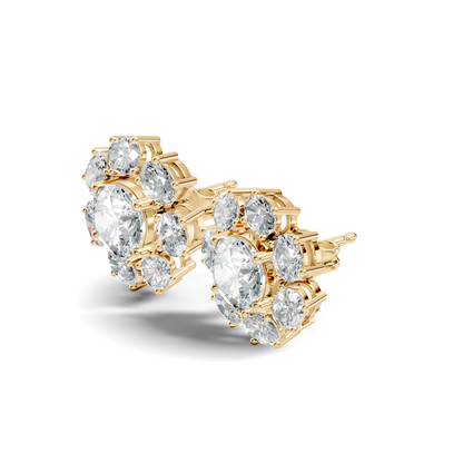 Oval Shape 8.44 CT Round Cut Diamond Delicate Classic Prong Set Dainty Stud Earring Gift for Women's - HIGHCARAT DIAMONDS