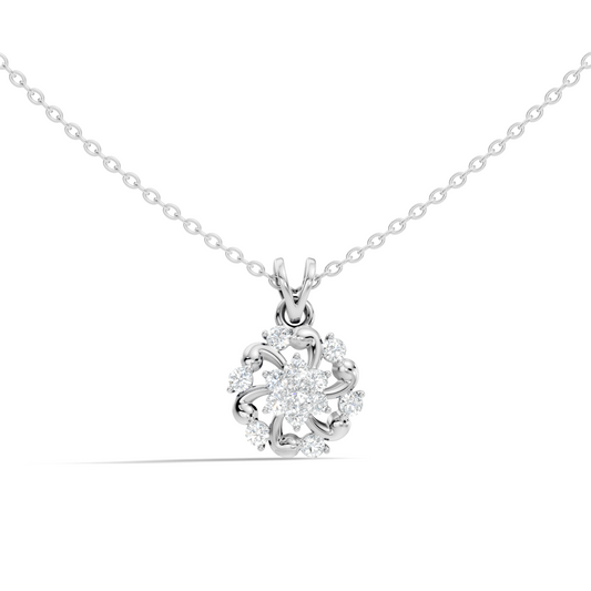 Round Cut Diamond Anniversary Pendant Minimalist In 14K Solid White Gold Gift For Her - HIGHCARAT DIAMONDS