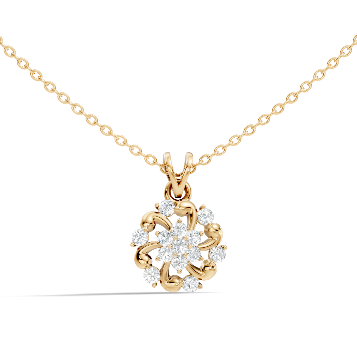 Round Cut Diamond Anniversary Pendant Minimalist In 14K Solid White Gold Gift For Her - HIGHCARAT DIAMONDS