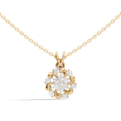 Round Cut Diamond Anniversary Pendant Minimalist In 14K Solid White Gold Gift For Her - HIGHCARAT DIAMONDS