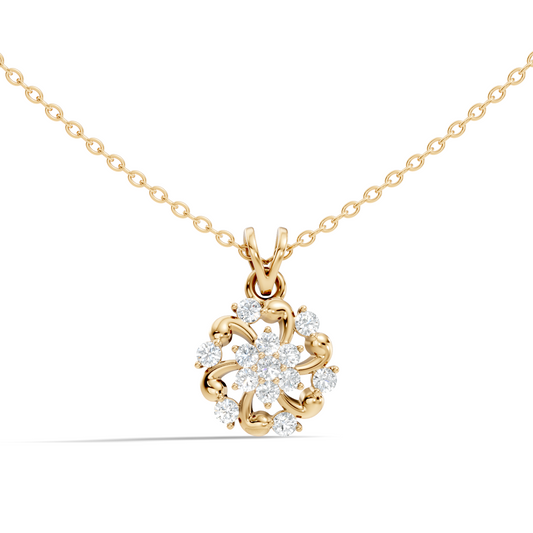 Round Cut Diamond Anniversary Pendant Minimalist In 14K Solid White Gold Gift For Her - HIGHCARAT DIAMONDS