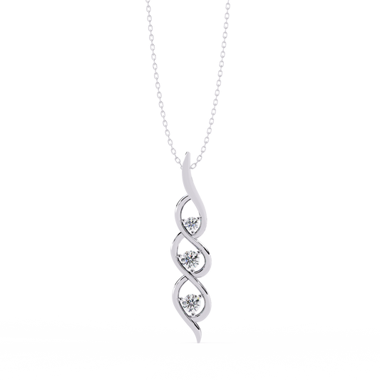 Round Cut Lab Grown - Natural Antique Shapes 14K Solid Rose Gold Delicate Vintage Necklace For bridal - HIGHCARAT DIAMONDS